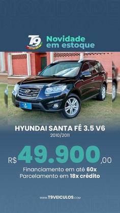 HYUNDAI SANTA FÉ 3.5 MPFI GLS 7 LUGARES V6 24V 285CV GASOLINA 4P AUTOMÁTICO